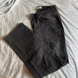 Black High-Waisted Straight Leg Jeans